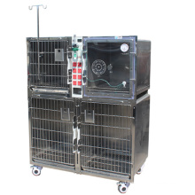 Stainless Steel Veterinary Cage in Animal Clinic Inpatient Oxygen Chamber Cage Power Supply